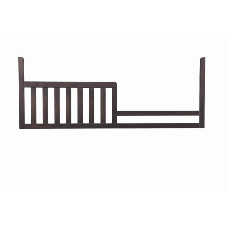 Pemberly Row Farmhouse Wood Toddler Guard Rail in River Rock Brown