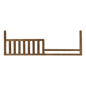 Pemberly Row Urban Rustic Wood Convertible Toddler Rail - Brushed Wheat Brown