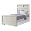 Pemberly Row Traditional Wood Complete Twin Bed in White Dove