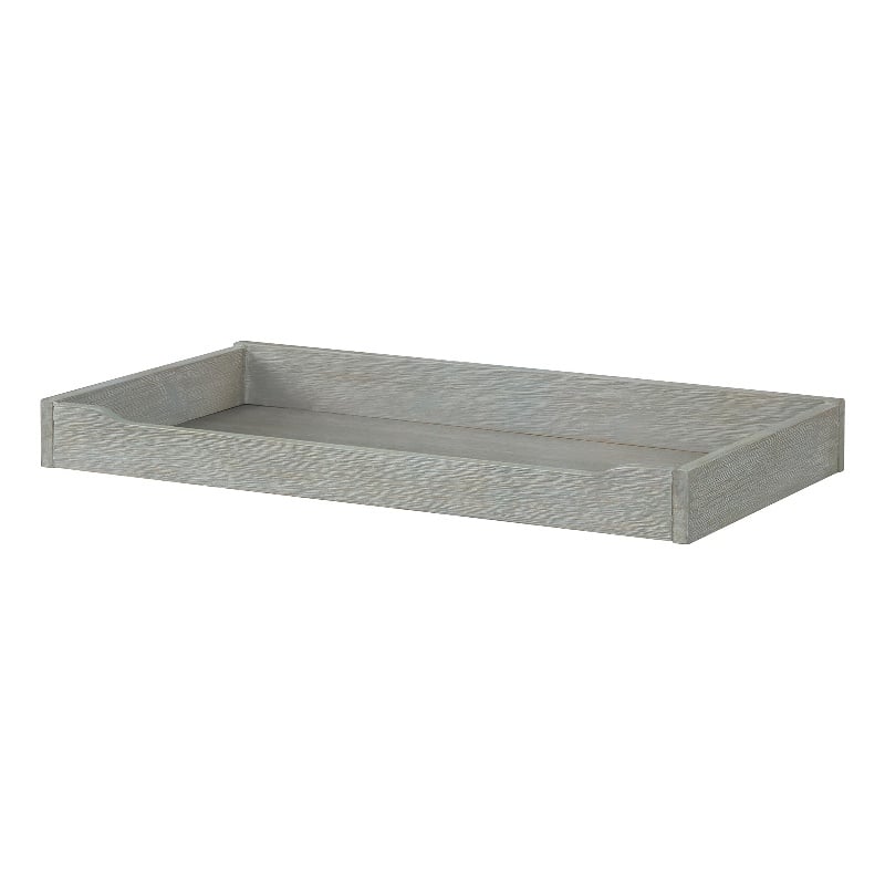 Pemberly Row Contemporary Solid Hardwood Changing Tray in Dawn Gray