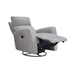 Pemberly Row Fabric Triple Power Swivel Glider and Recliner in Fog Gray