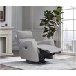 Pemberly Row Fabric Triple Power Swivel Glider and Recliner in Fog Gray