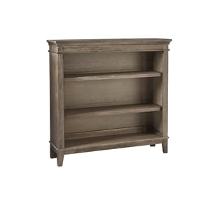 Pemberly Row Traditional Solid Hardwood Bookcase in Sandwash Gray