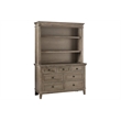 Pemberly Row Traditional Solid Hardwood Bookcase in Sandwash Gray