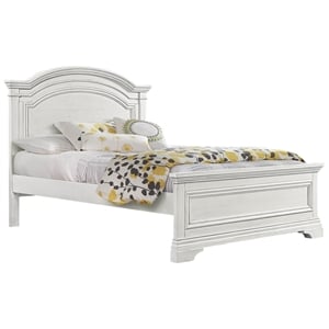 Pemberly Row Traditional Wood Complete Full Bed in Brushed White