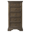 Pemberly Row Traditional Solid Hardwood Pier Chest in RoseSolid Hardwood Brown