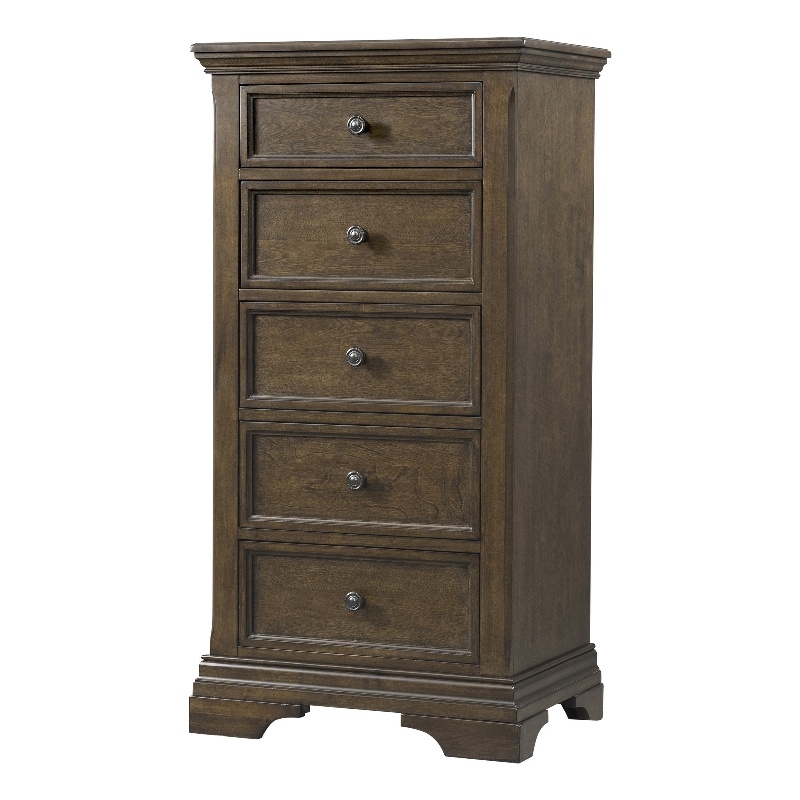Pemberly Row Traditional Solid Hardwood Pier Chest in RoseSolid Hardwood Brown