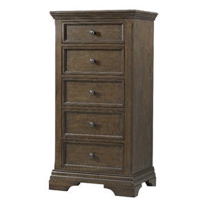 Pemberly Row Traditional Solid Hardwood Pier Chest in RoseSolid Hardwood Brown