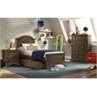 Pemberly Row Traditional Wood Complete Twin Bed in Rosewood Brown