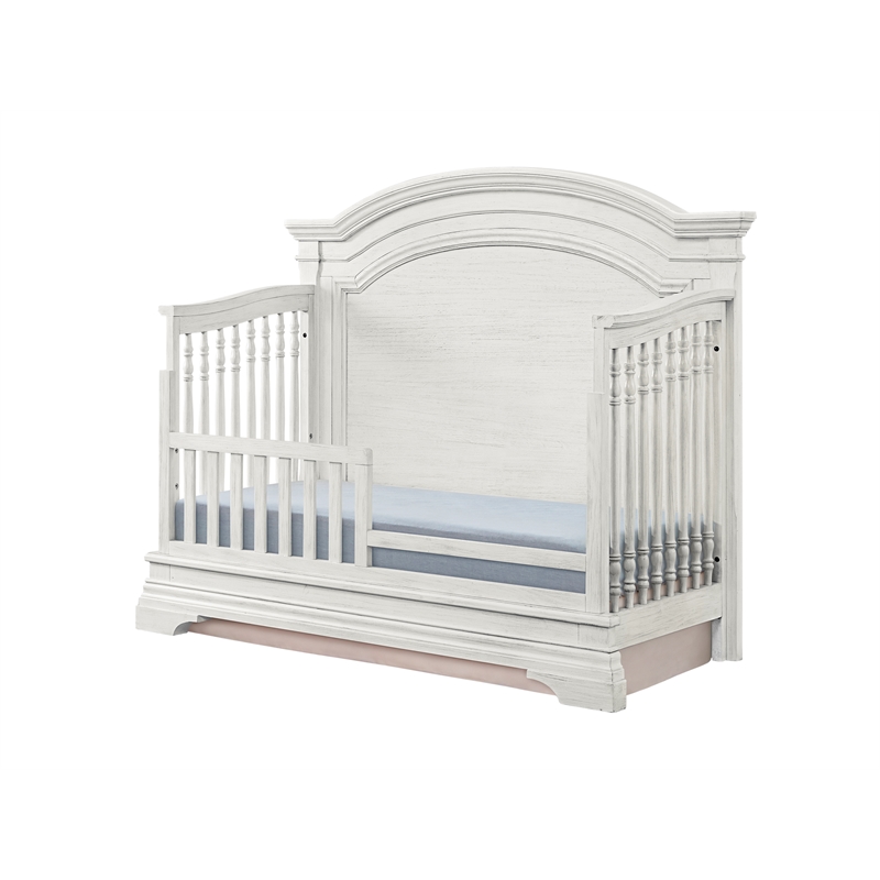 Pemberly Row Traditional Wood Toddler Guard Rail in Brushed White