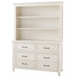 Pemberly Row Traditional Hutch / Bookcase in Brushed White Finish