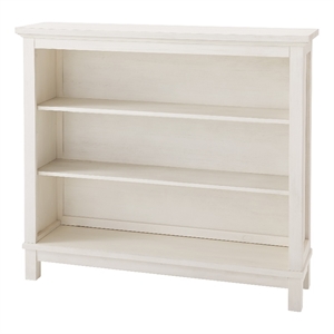 Pemberly Row Traditional Hutch / Bookcase in Brushed White Finish