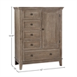 Pemberly Row Traditional Solid Hardwood Chifferobe in Sandwash