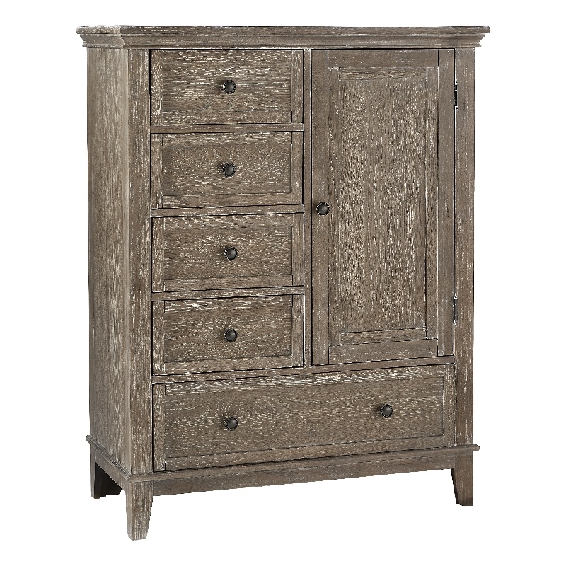Pemberly Row Traditional Solid Hardwood Chifferobe in Sandwash