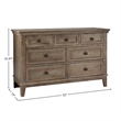 Pemberly Row Solid Hardwood Traditional 7-Drawer Dresser in Sandwash