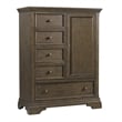 Pemberly Row Contemporary Wood Chifferobe in Rosewood Finish