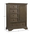 Pemberly Row Contemporary Wood Chifferobe in Rosewood Finish