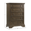 Pemberly Row Contemporary 5-Drawers Chest in Rosewood Finish