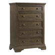 Pemberly Row Contemporary 5-Drawers Chest in Rosewood Finish