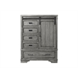 Pemberly Row Traditional Solid Hardwood Chifferobe in Brushed Pewter