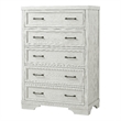Pemberly Row Solid Hardwood Traditional 5-Drawer Chest in White Dove