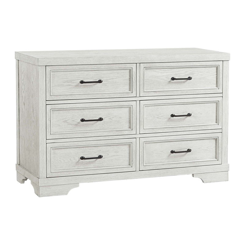 Pemberly Row Traditional 6-Drawer Wood Dresser in White Dove