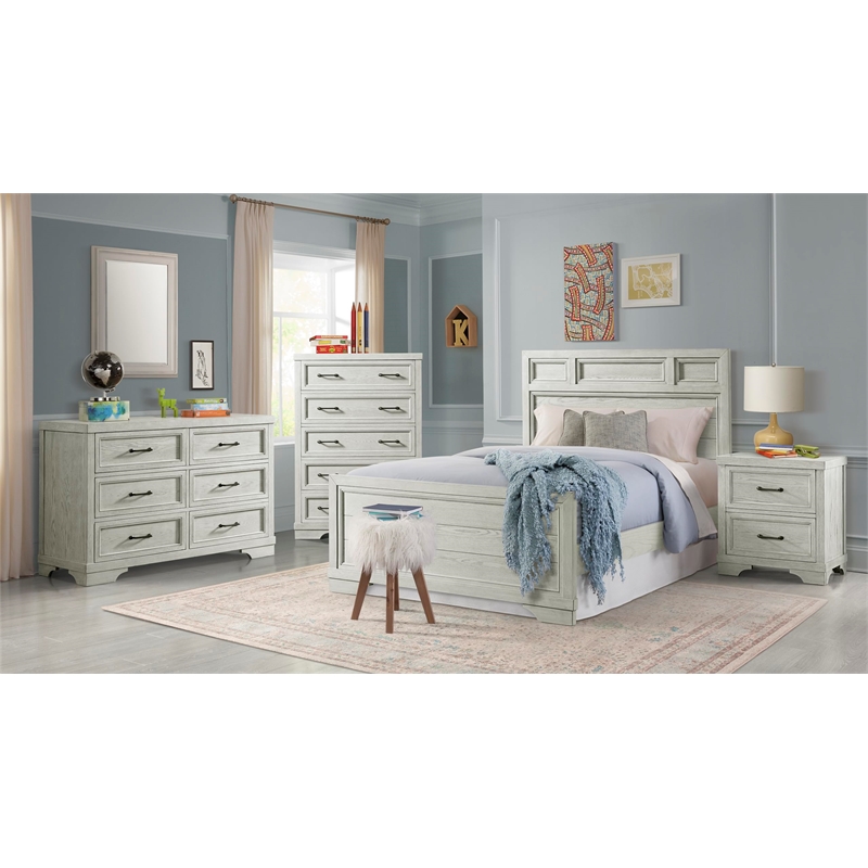 Pemberly Row Traditional 6-Drawer Wood Dresser in White Dove