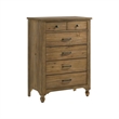 Pemberly Row Solid Hardwood Farmhouse 6-Drawer Chest in Sand Dune