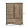 Pemberly Row Traditional Solid Hardwood Chifferobe in Cashew