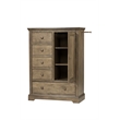 Pemberly Row Traditional Solid Hardwood Chifferobe in Cashew
