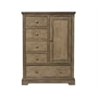 Pemberly Row Traditional Solid Hardwood Chifferobe in Cashew