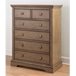 Pemberly Row Solid Hardwood Traditional 5-Drawer Chest in Cashew