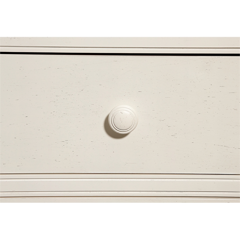 Pemberly Row Solid Hardwood Contemporary 5-Drawer Chest in Chalk