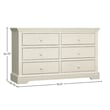 Pemberly Row Solid Hardwood Contemporary 6-Drawer Dresser in Chalk