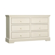 Pemberly Row Solid Hardwood Contemporary 6-Drawer Dresser in Chalk