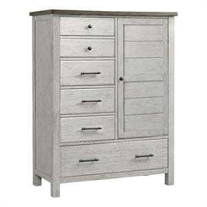 Pemberly Row Contemporary Wood Chifferobe in Weathered Washed Sierra