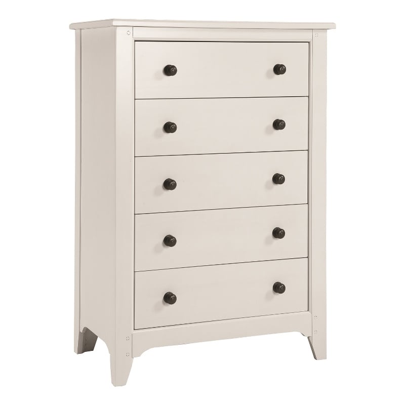 Pemberly Row Wood Contemporary 5-Drawer Chest in Sea Shell Finish