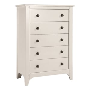 Pemberly Row Wood Contemporary 5-Drawer Chest in Sea Shell Finish