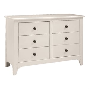 Pemberly Row Wood Contemporary 6-Drawer Dresser in Sea Shell