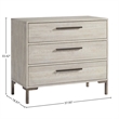 Pemberly Row Wood Contemporary 3-Drawer Dresser in Gray Finish