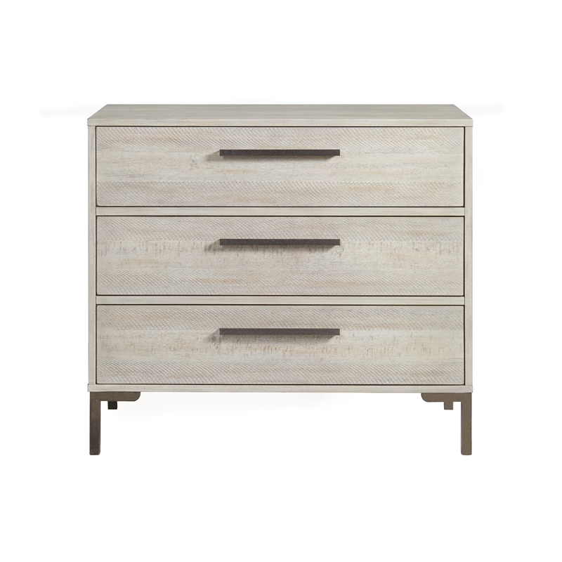 Pemberly Row Wood Contemporary 3-Drawer Dresser in Gray Finish