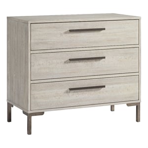 Pemberly Row Wood Contemporary 3-Drawer Dresser in Gray Finish