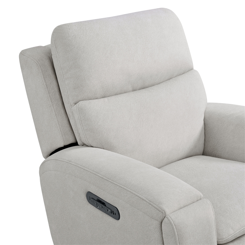 Pemberly Row Contemporary Fabric Swivel Glider and Rocker in Almond