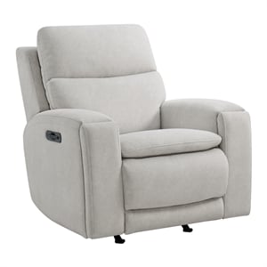 Pemberly Row Contemporary Fabric Swivel Glider and Rocker in Almond