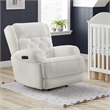 Pemberly Row Transitional Fabric Swivel Glider and Rocker in Snow