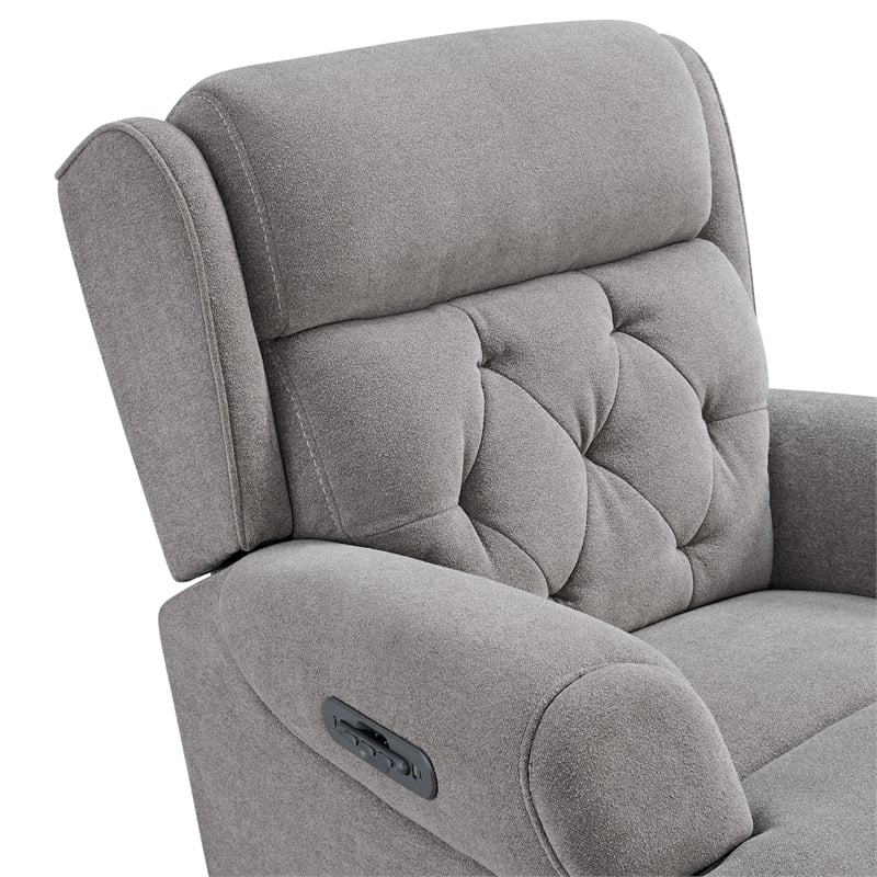 Pemberly Row Transitional Fabric Swivel Glider and Rocker in Slate