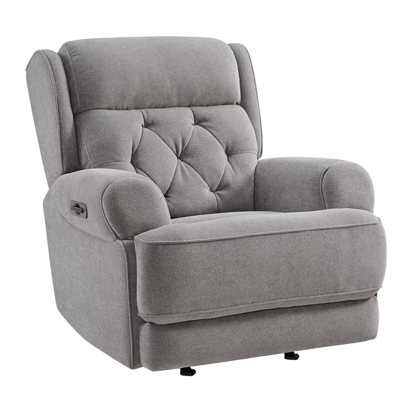 Pemberly Row Transitional Fabric Swivel Glider and Rocker in Slate