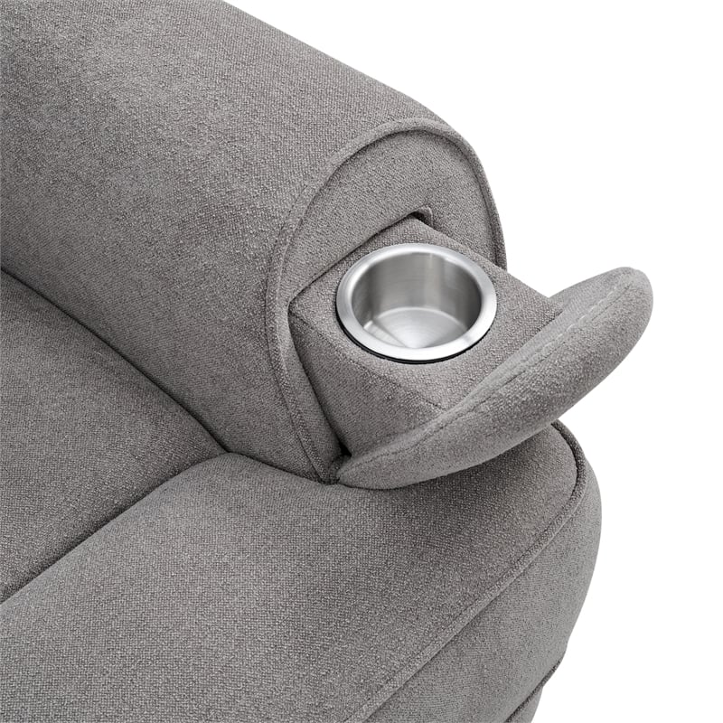 Pemberly Row Transitional Fabric Swivel Glider and Rocker in Slate