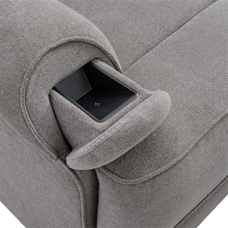 Pemberly Row Transitional Fabric Swivel Glider and Rocker in Slate