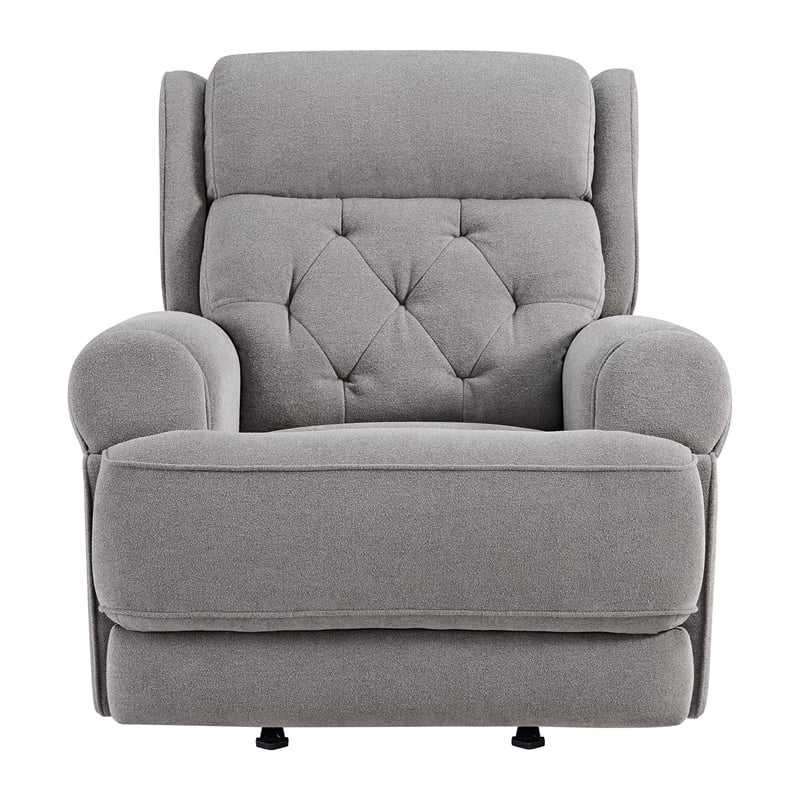 Pemberly Row Transitional Fabric Swivel Glider and Rocker in Slate